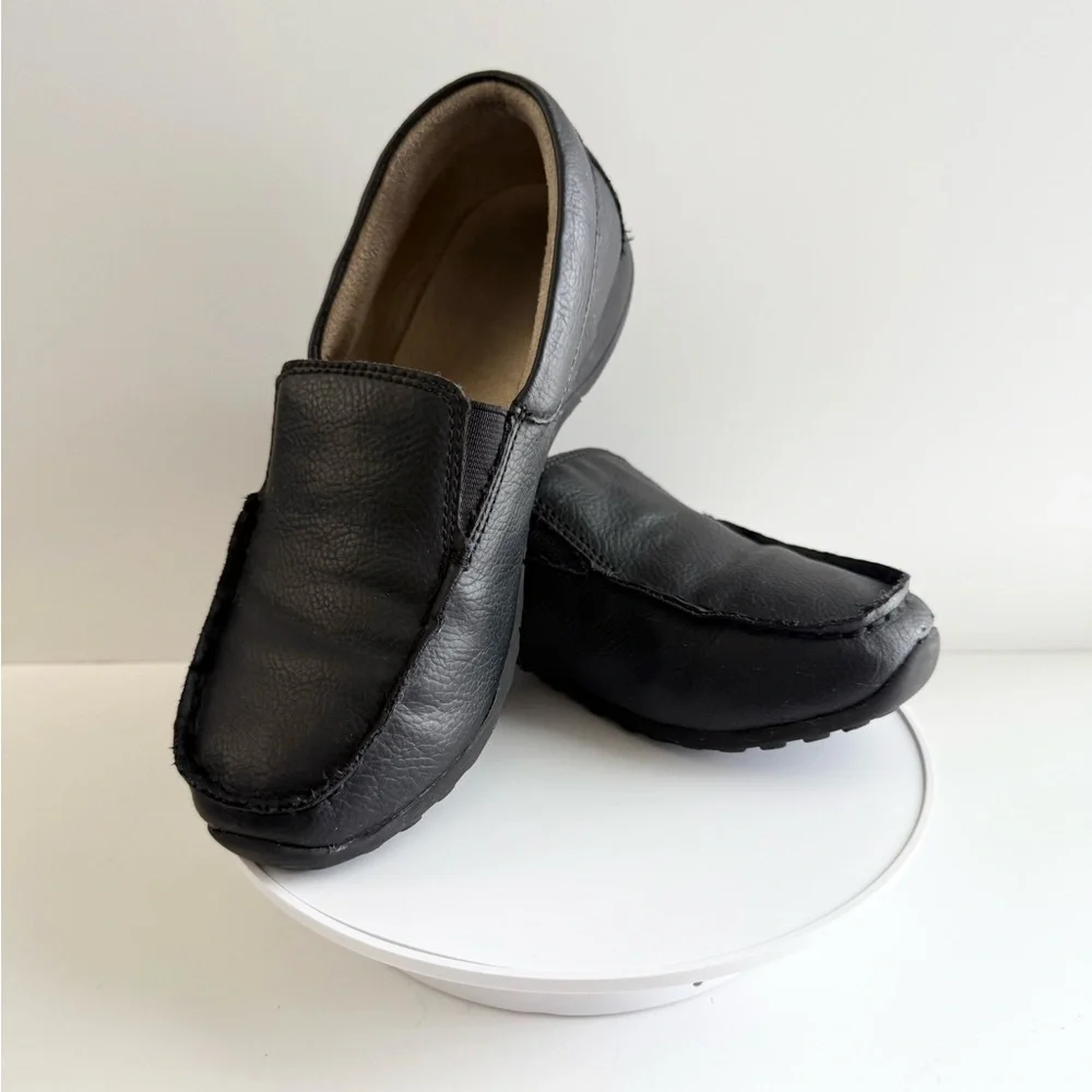 Kids’ Black Leather Loafers
